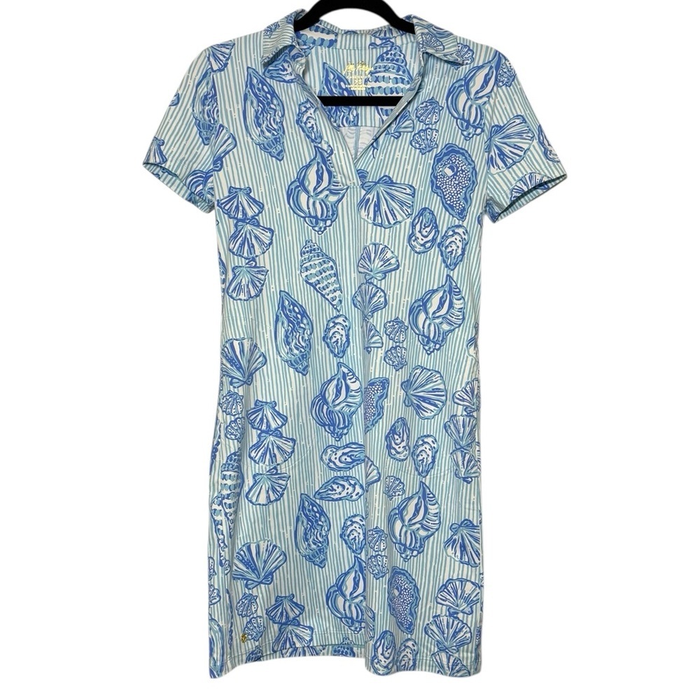 Lilly Pulitzer ChillyLilly Mandi Dress Size XS Blue White Striped UPF 50+ NWOT